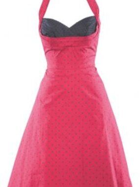Stop Staring red pin dot halter swing dress